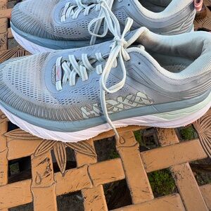 Hoka One One Women's Athletic Shoes - Light Blue and White